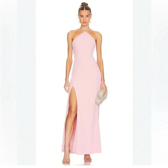 Lovers + Friends pink Averill open slit maxi dress - Picture 1 of 13